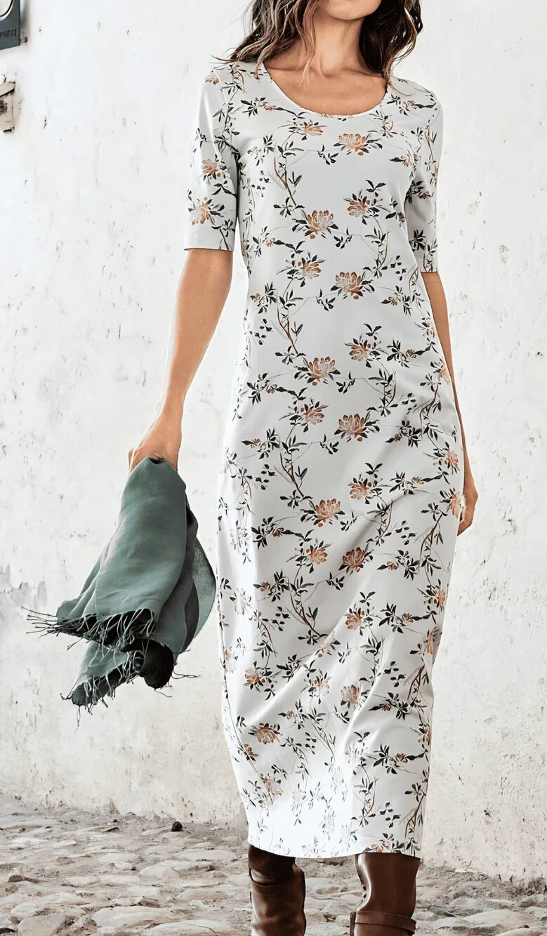 Peruvian Connection Magnolia Roma Dress in Chalk sz XS